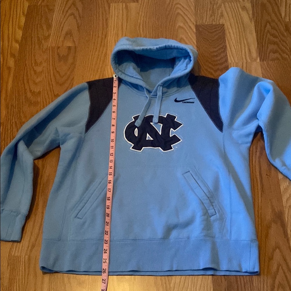 Mens North Carolina UNC lacrosse Nike Blue hoodie hooded sweatshirt embroidered